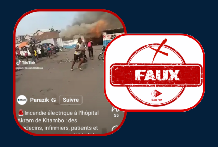 Faux, il n’y a pas eu d'incendie à l’hôpital Akram de Kitambo, cette vidéo date de 2020 à Ngiri Ngiri