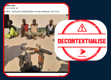 Attention, cette image ne montre pas des Wazalendo appréhendés par l’AFC/M23 à Kavumu, mais plutôt des présumés criminels arrêtés à Goma en 2024