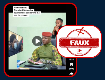 Rien de factuel n'atteste qu'Ibrahim Traoré a commenté la condamnation de Constant Mutamba