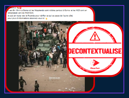 Attention, cette image des militaires autour d’un blindé n’est pas des Wazalendos à Goma, elle provient de Kinshasa