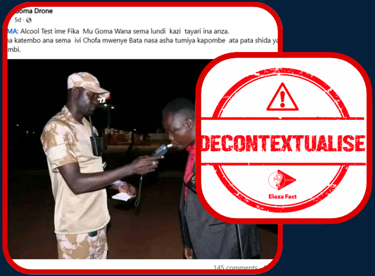 Attention, cette image du test d’alcoolémie annoncé à Goma provient en réalité du Burkina Faso
