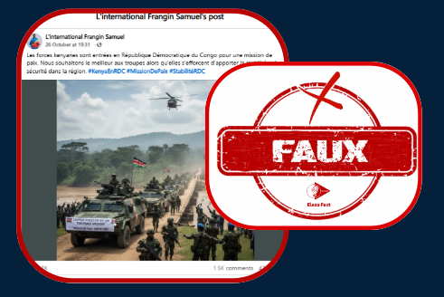 Attention, cette image montrant l’entrée des troupes kényanes en RDC a été générée par l’intelligence artificielle