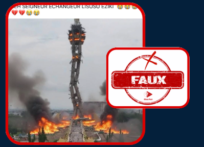 Faux, l'échangeur de Limété à Kinshasa n'a pas brûlé : cette image est générée par intelligence artificielle