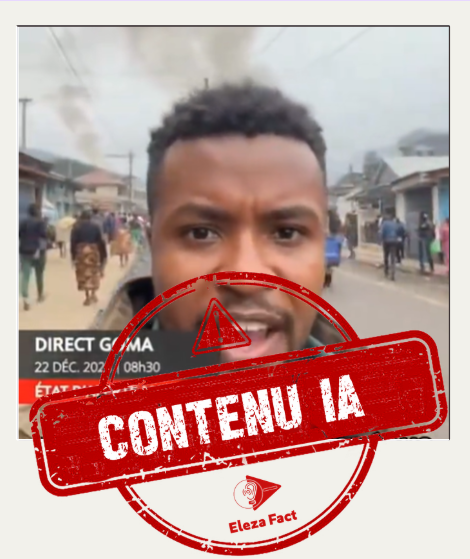 Attention : ce reportage vidéo prétendant montrer des bombardements et des scènes de guerre à Goma en décembre 2025 est un fruit de l’IA