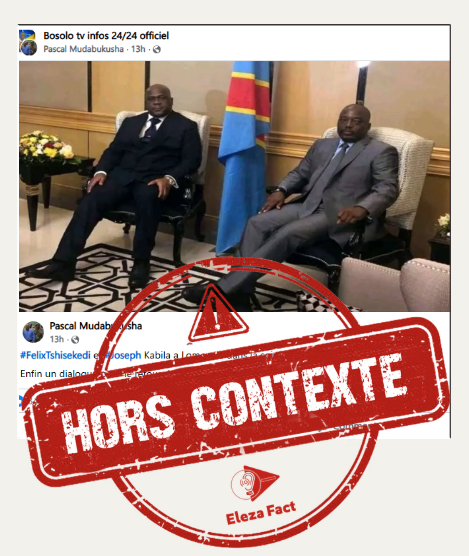 Hors-contexte : cette image de 2019 à Kinshasa ne montre pas une rencontre entre Félix Tshisekedi et Joseph Kabila à Lomé en janvier 2026