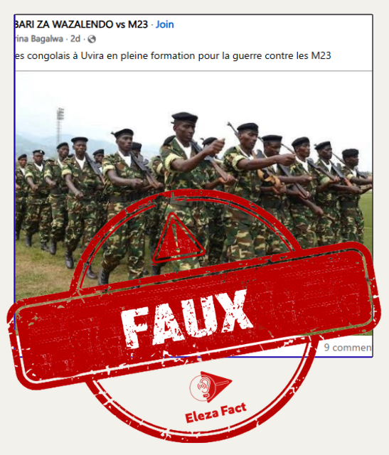 Attention, cette image ne montre pas une formation des militaires congolais à Uvira mais plutôt le déploiement des militaires burundais à l’Est de la RDC en 2022