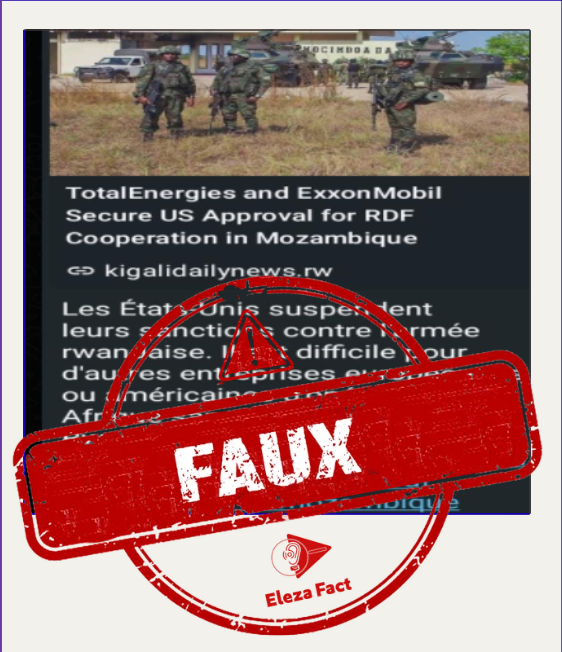 Faux, les États-Unis n’ont pas suspendu leurs sanctions contre l'armée rwandaise
