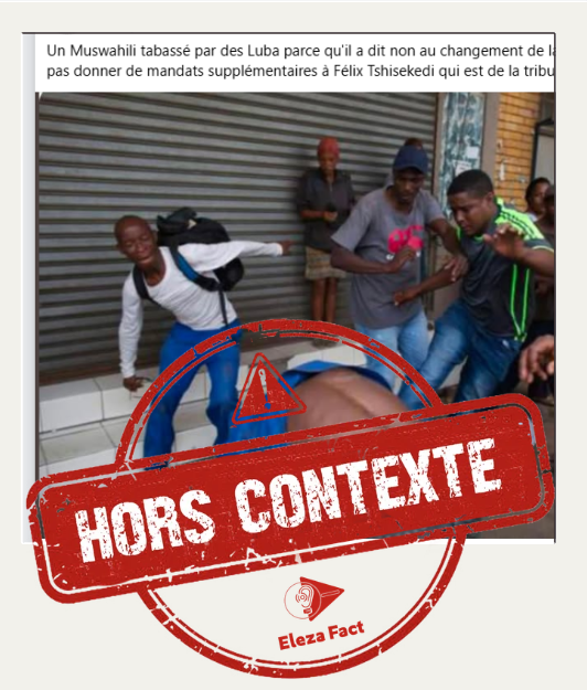 Attention : cette image ne montre pas un « Muswahili » tabassé par des « Luba » ; elle a été prise en Afrique du Sud en 2017
