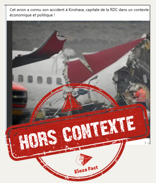 Attention, cette image ne montre pas un crash d’avion à Kinshasa en 2026, mais celui d’un avion de Turkish Airlines en 2009